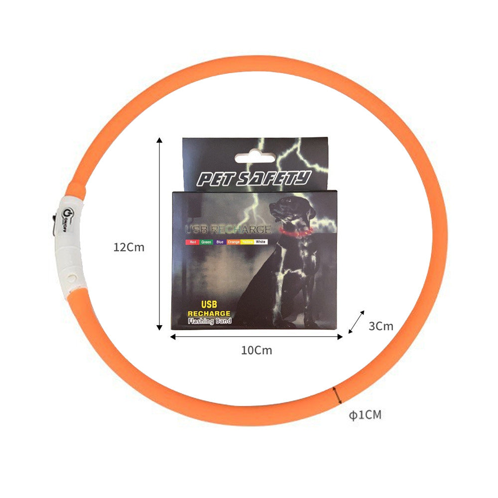 Luminous Collar Led Pet Collar Cat And Dog Pet Supplies Night Light Dog Walking Light Glowing Dog Collar Flashing Neckband USB