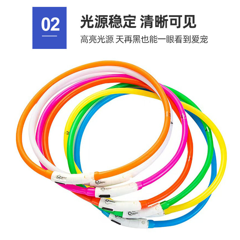 Carefully Selected Led Rechargeable Luminous Dog Walking Pet Collar USB Luminous Collar Dog Luminous Collar For Large, Medium And Small Dogs