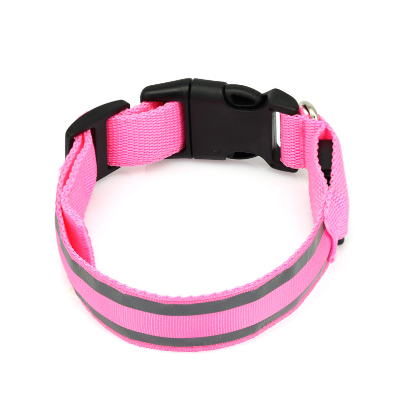 Anti-lost Led Luminous Dog Collar Pet Supplies Night Walking Dog Collar USB Charging Comes With Reflective Material