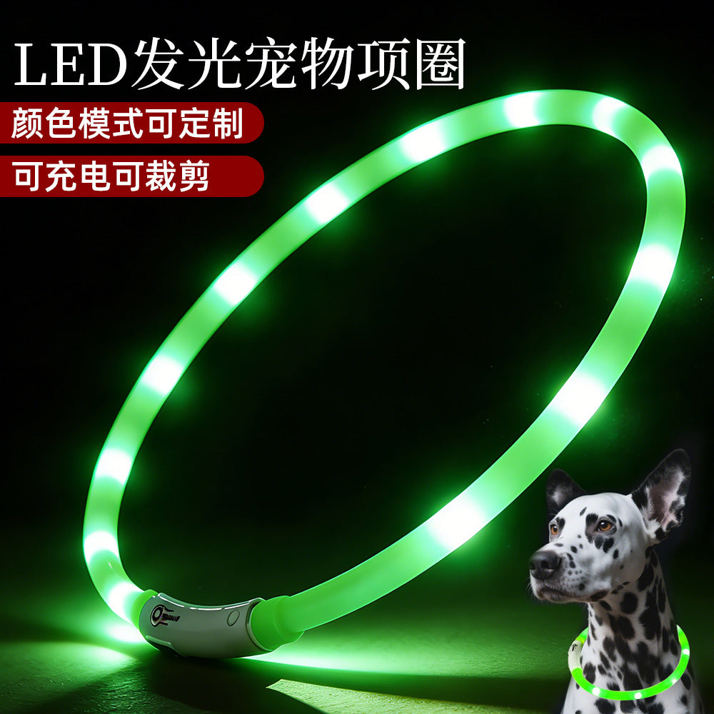 Luminous Collar Led Pet Collar Cat And Dog Pet Supplies Night Light Dog Walking Light Glowing Dog Collar Flashing Neckband USB